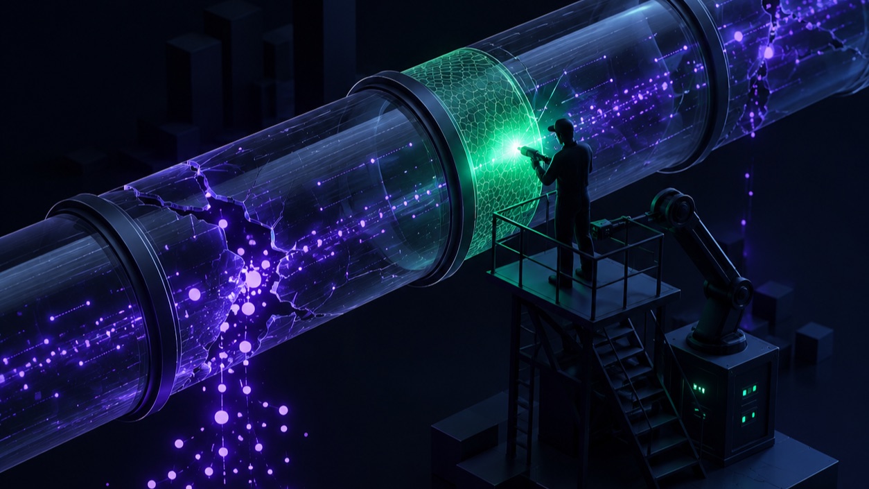 Data pipeline repair and exception handling visual